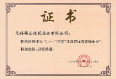 2012年度江苏省优秀装饰企业